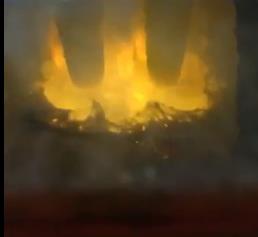 On site video of electric arc furnace smelting